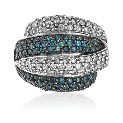 Anillo en oro con Diamante azul SI2