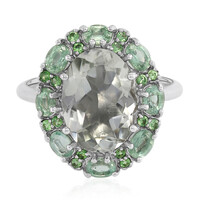 Anillo en plata con Amatista verde