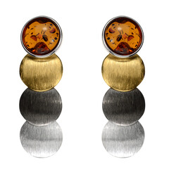 Pendientes en plata con Ámbar báltico