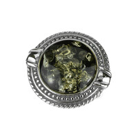 Anillo en plata con Ámbar báltico