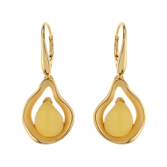 Pendientes en plata con Ámbar báltico Milky