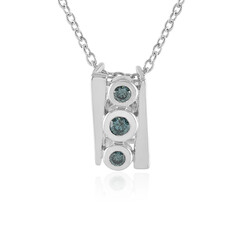 Collar en plata con Diamante azul I2