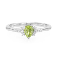 Anillo en plata con Turmalina cuprífera
