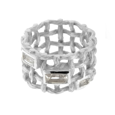 Anillo en plata con Cuarzo blanco