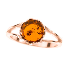 Anillo en plata con Ámbar báltico