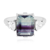 Anillo en plata con Fluorita multicolor