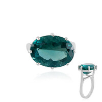 Anillo en plata con Fluorita tono petróleo de Bélgica