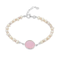 Brazalete en plata con Cuarzo rosa (TPC)