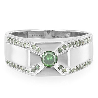 Anillo de hombre en plata con Diamante fantasía