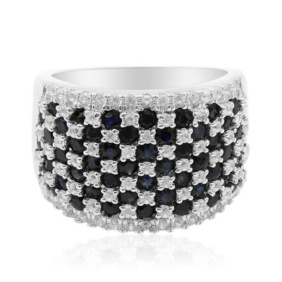 Anillo en plata con Zafiro azul