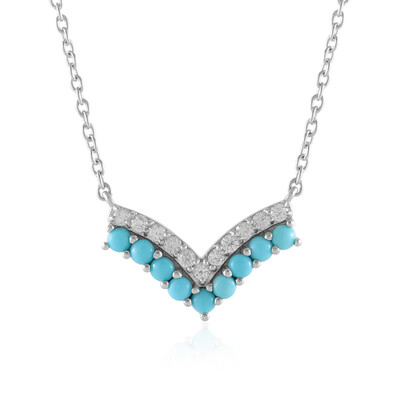Collar en plata con Turquesa bella durmiente