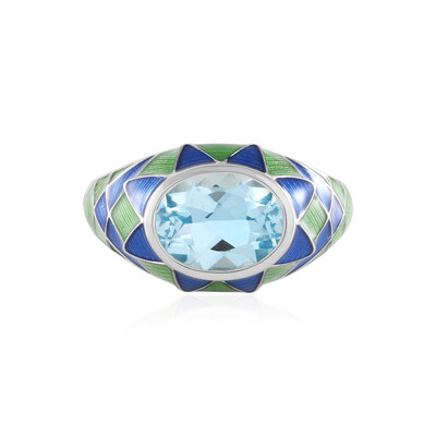 Anillo en plata con Topacio azul cielo (Adela Silber)