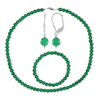 Set en plata con Ónix verde
