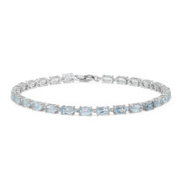 Brazalete en plata con Topacio azul cielo