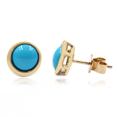 Pendientes en oro con Turquesa bella durmiente