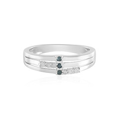 Anillo en plata con Diamante azul I3