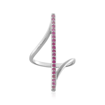 Anillo en plata con Zafiro rosado