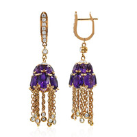 Pendientes en oro con Amatista (Estée Collection)