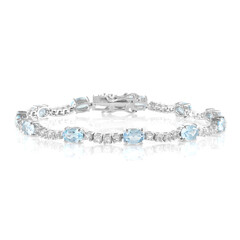 Brazalete en plata con Topacio azul cielo
