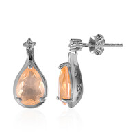 Pendientes en plata con Cuarzo durazno pastel