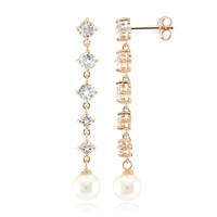 Pendientes en plata con Perla blanca Freshwater