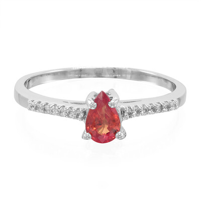 Anillo en plata con Rubí rojo atardecer