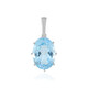 Colgante en plata con Topacio azul cielo
