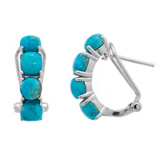 Pendientes en plata con Turquesa azul del Mohave Kingman