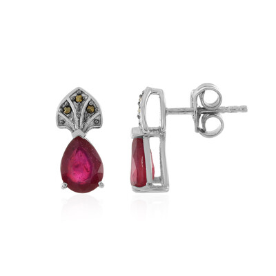 Pendientes en plata con Rubí de Madagascar