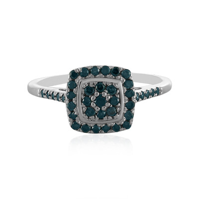 Anillo en plata con Diamante azul I3
