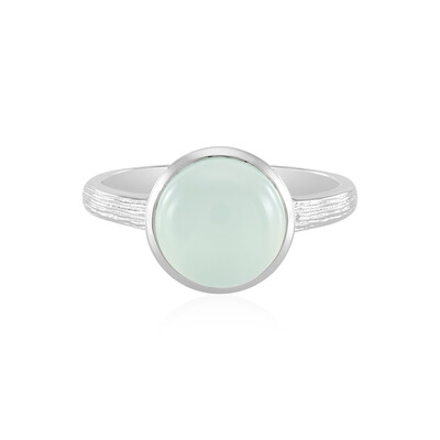 Anillo en plata con Calcedonia agua