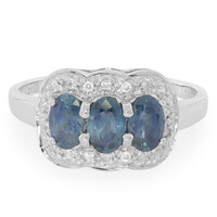 Anillo en plata con Zafiro de Kanchanaburi