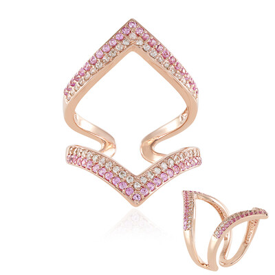 Anillo en plata con Zafiro de Ceilán rosa (Adela Silber)