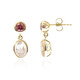 Pendientes en oro con Cuarzo rosa (CUSTODANA)