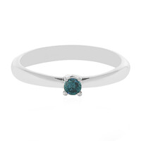 Anillo en plata con Diamante azul I1