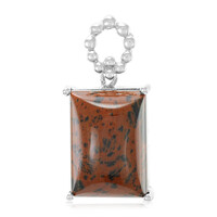 Colgante en plata con Obsidiana caoba