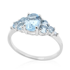 Anillo en oro con Aguamarina
