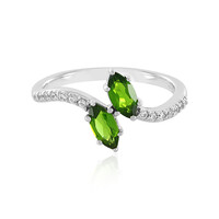 Anillo en plata con Diópsido de Rusia