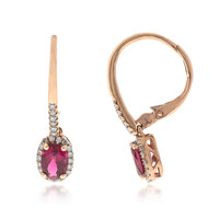 Pendientes en oro con Rubelita