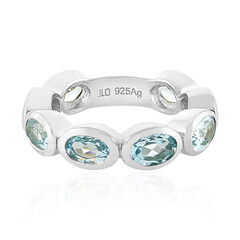 Anillo en plata con Topacio azul cielo