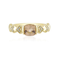 Anillo en oro con Morganita AAA de Madagascar (de Melo)