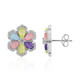 Pendientes en plata con Cuarzo rosa pastel