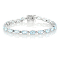 Brazalete en plata con Topacio azul cielo