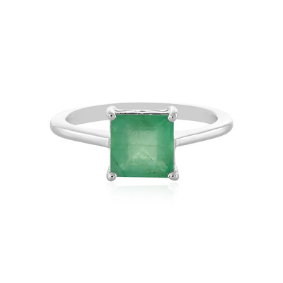 Anillo en plata con Esmeralda de Zambia