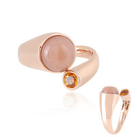 Anillo en oro con Piedra de luna melocotón (KM by Juwelo)