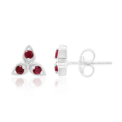 Pendientes en plata con Espinela rosa