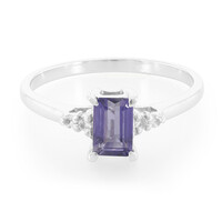 Anillo en plata con Iolita de Ceilán