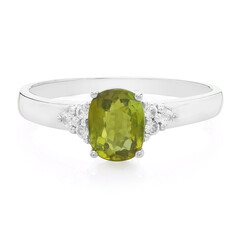 Anillo en plata con Turmalina cuprífera