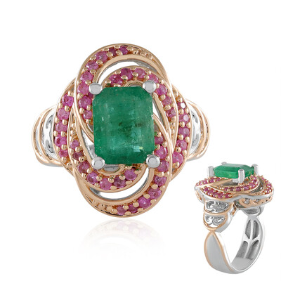 Anillo en plata con Esmeralda de Zambia (Gems en Vogue)