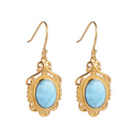 Pendientes en plata con Larimar